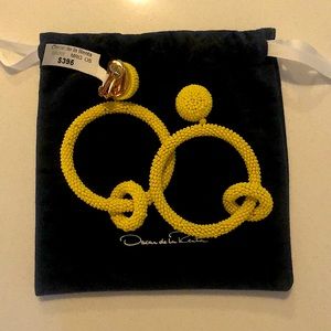 Oscar de la Renta Marigold Bead Clip on Earrrings